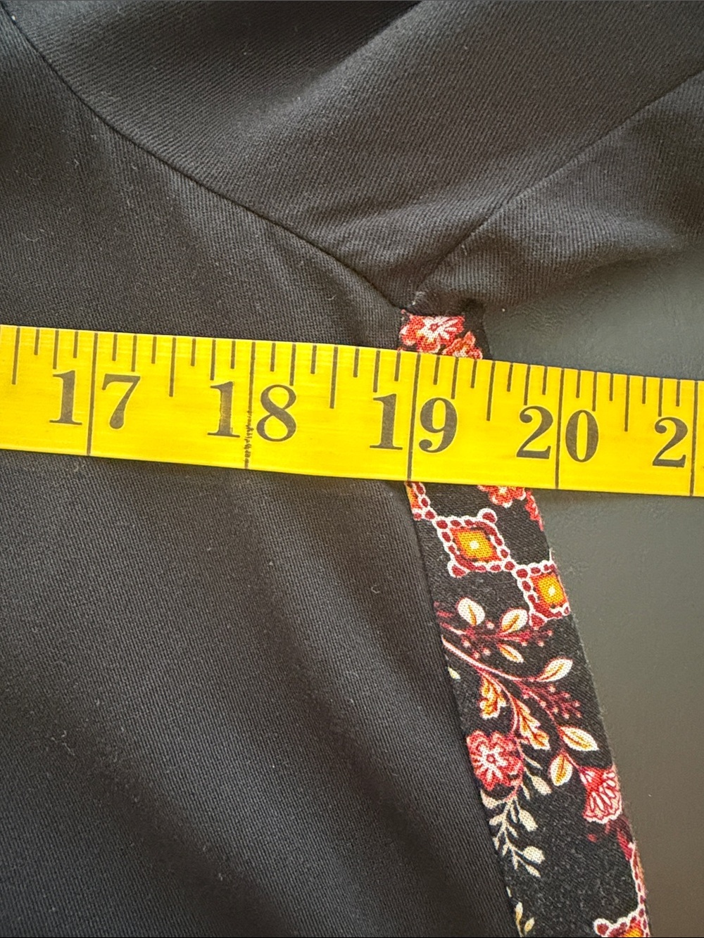 Hem & Thread Black Wrap Front Blouse with Embroidered Sleeve - Picture 7 of 7